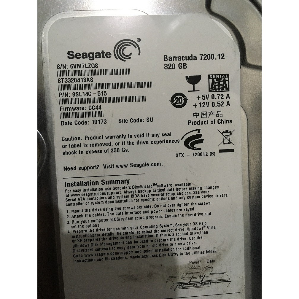 HARDISK HDD PC KOMPUTER 320GB SATA FREE WINDOWS