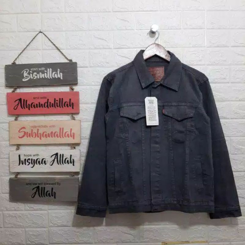 (XL XXL XXXL)JAKET JEANS COWOK BIGSIZE MAROON HIJAU ARMY HITAM