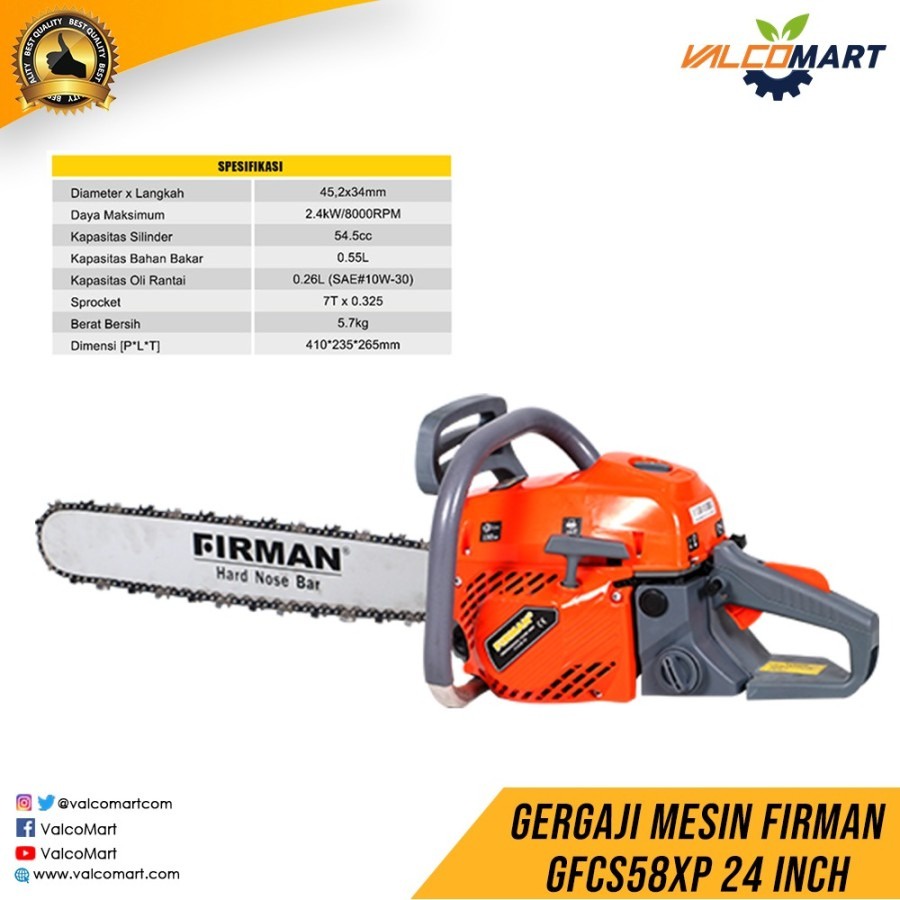 Chainsaw / Gergaji Rantai Firman FCS58XP 58CC 20"HN