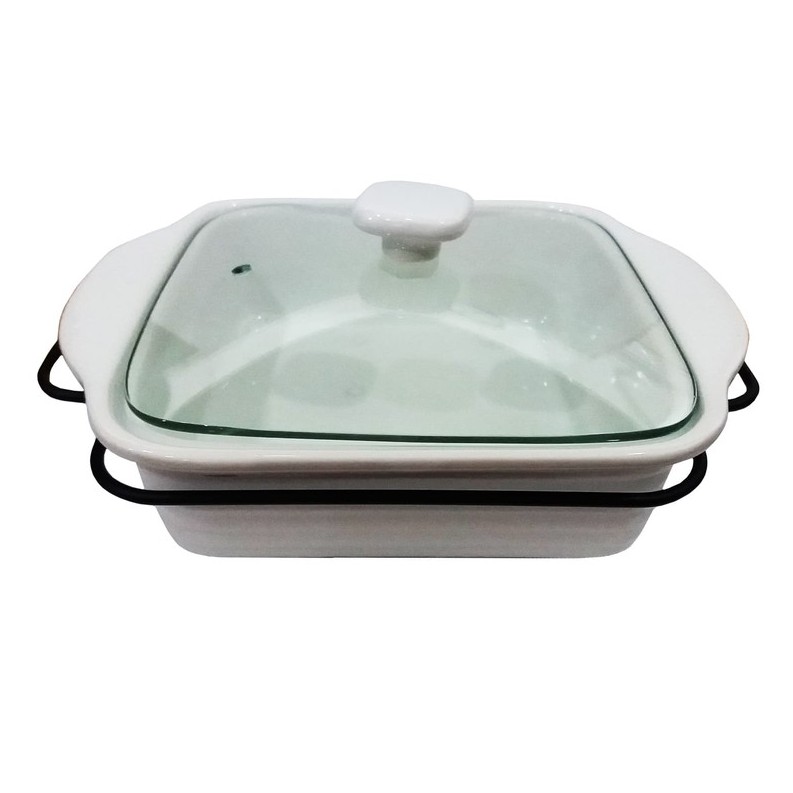 Baru HomeLine Basi Segi 8.5" + Rack HLGBC750SG / Basi Keramik + Tatakan Murah