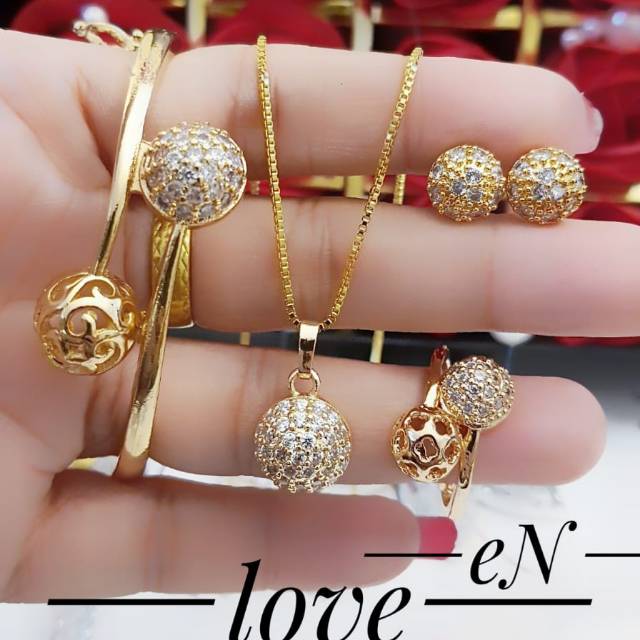 Xuping set perhiasan lapis emas 24K 0917