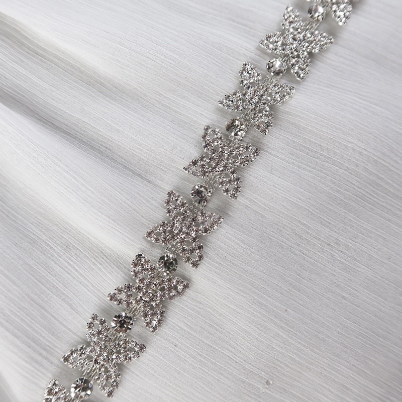 Payet Rangkai Cindy | Kristal Swarovski Cantik Mewah Import Jahit Tempel Fancy Bridal Rhinestone | I