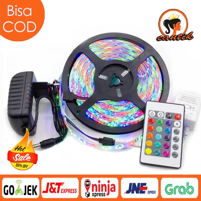 [TERLARIS] LAMPU LED STRIP RGB WARNA WARNI FREE REMOTE CONTROL SIAP PAKAI / LAMPU HIAS DEKORASI