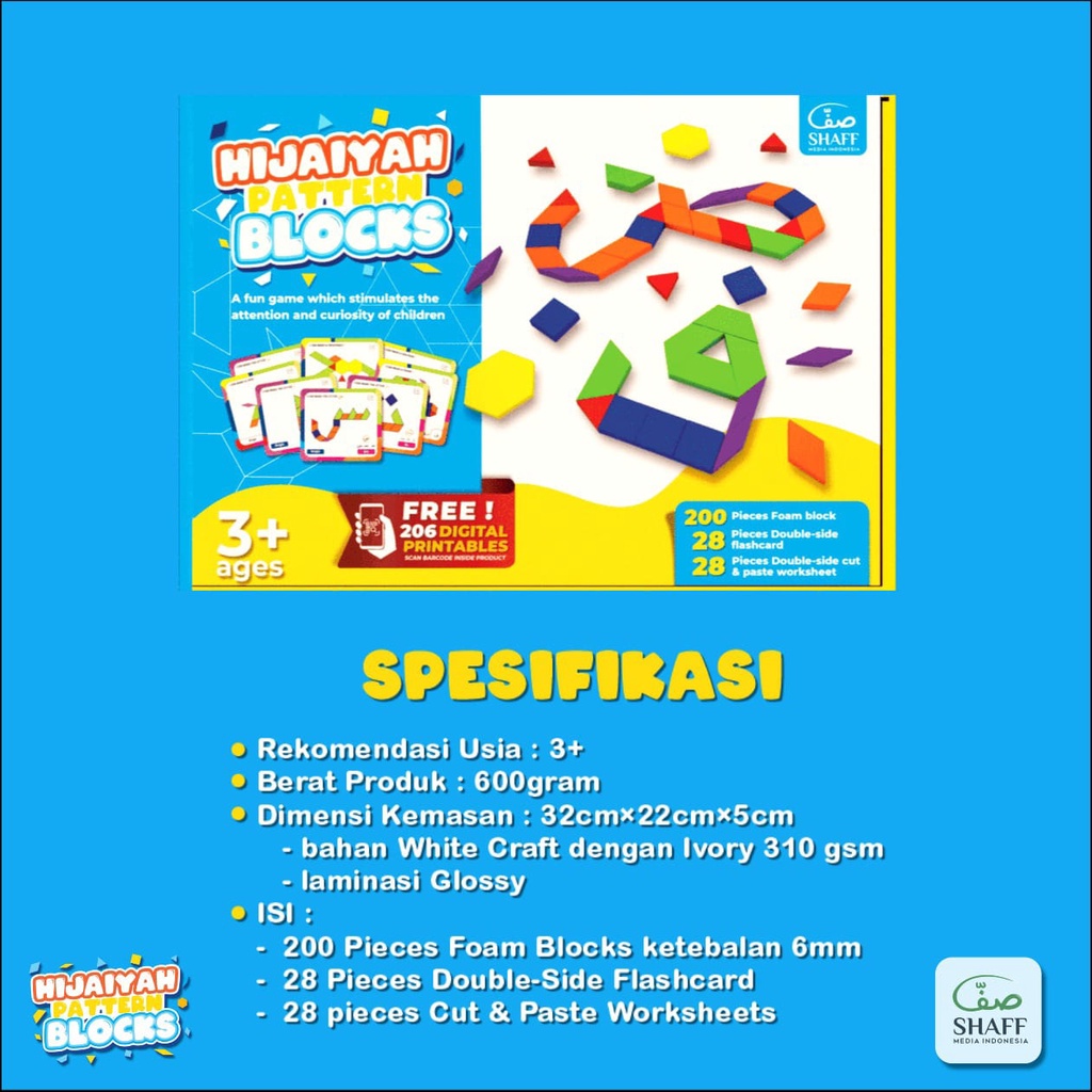HIJAIYAH PATTERN BLOCKS - edukasi hijaiyah - mainan hijaiyah - huruf arab