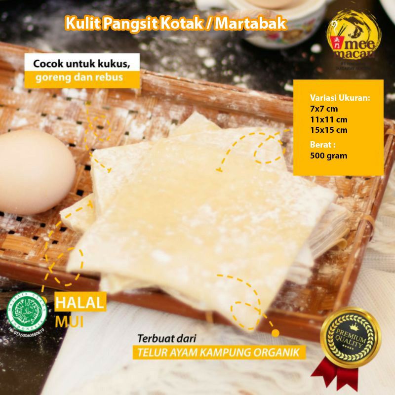 TERMURAH!! 500 Gram Kulit Pangsit Kotak | Kulit Martabak Kulit Kotak | Dimsum Siomay Isi Basah Putih Goreng Rebus Kukus Halal | Kut Pangsit Premium Produksi Fresh Tiap Hari Langsung Pabrik Halal MUI Dinkes PIRT | Pangsit Goreng Kriuk Krispi