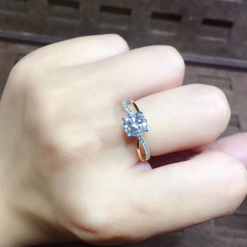 Cincin Sterling Silver S925 Hias Kristal Berlian Untuk Wanita