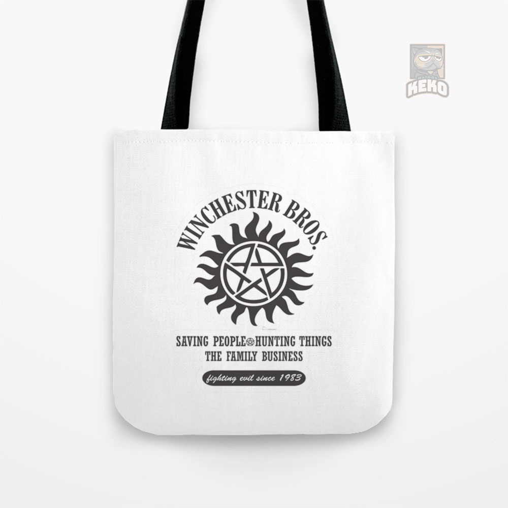 Tote Bag Kanvas Supernatural Winchester Brothers