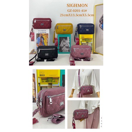 BEST SELLER.!!! Sighmon Slempang 0201-41 Bahan Kanvas. Tas selempang wanita Tas Wanita Tas Sighmon Kanvas Tas Import Sighmon Import.!!!