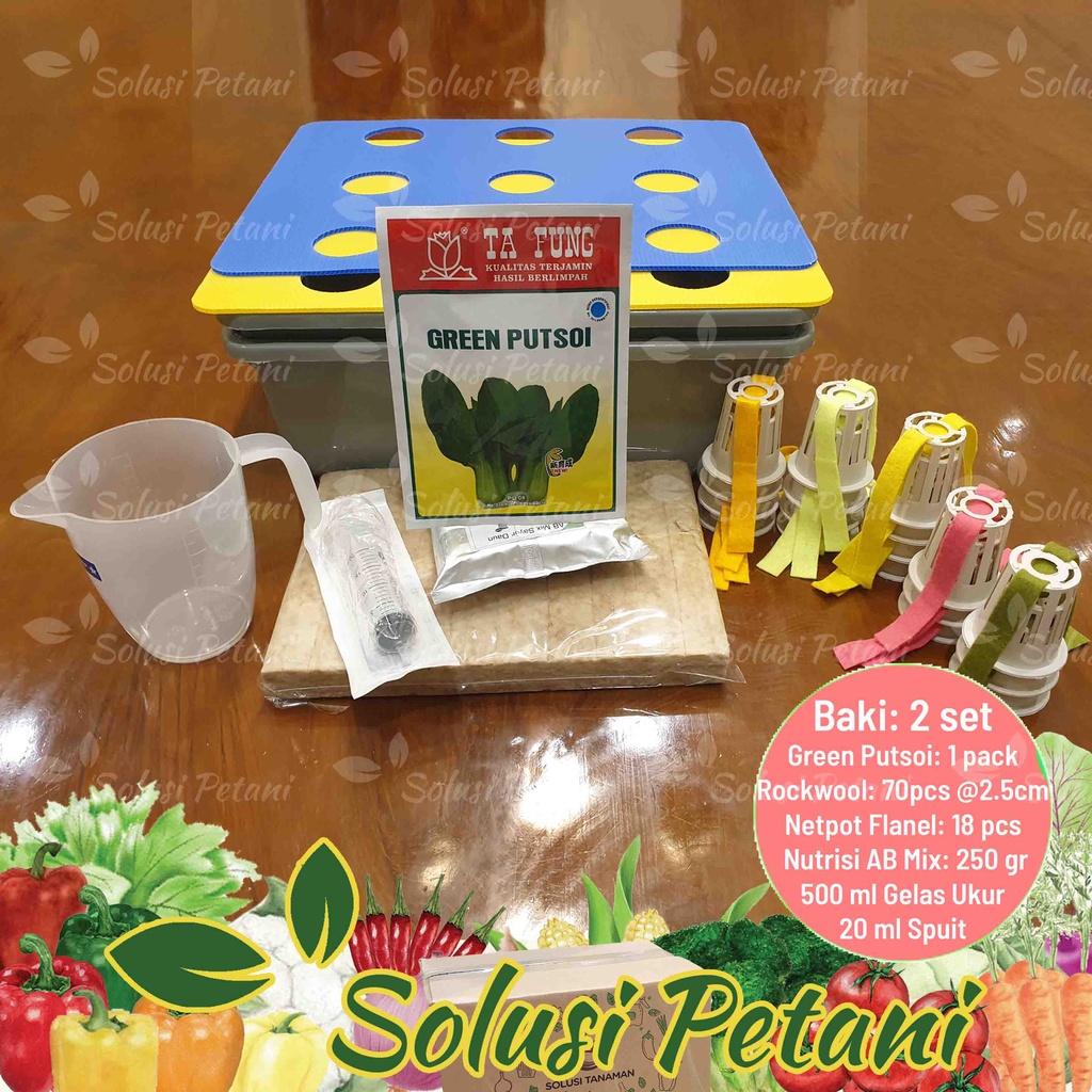 Jual Paket Hidroponik Set 2 Set Sistem Sumbu Wick System 9 Lubang