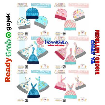 PROMO TOPI LIBBY / STK bayi Newborn BANYAK MOTIF Libby  1 PCS  SNI