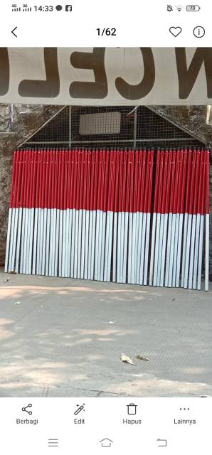 Tiang bendera cat merah putih 3 meter murah + bendera merah putih 80x120