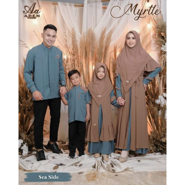 SARIMBIT MYRTLE FAMILY SERIES BY ADEN HIJAB ORIGINAL BRANDED GAMIS SYARI FORMAL COUPLE MUSLIM BRANDED