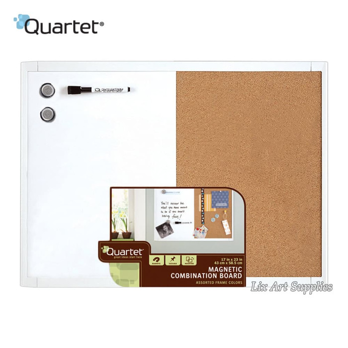 

NEW QUARTET White Frame Combination Board 43 x 58 cm -Whiteboard Corkboard