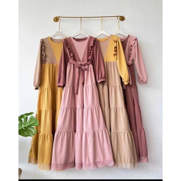 GAMIS YUNA | DRESS KNIT BROKAT |GAMIS PAPERMEA