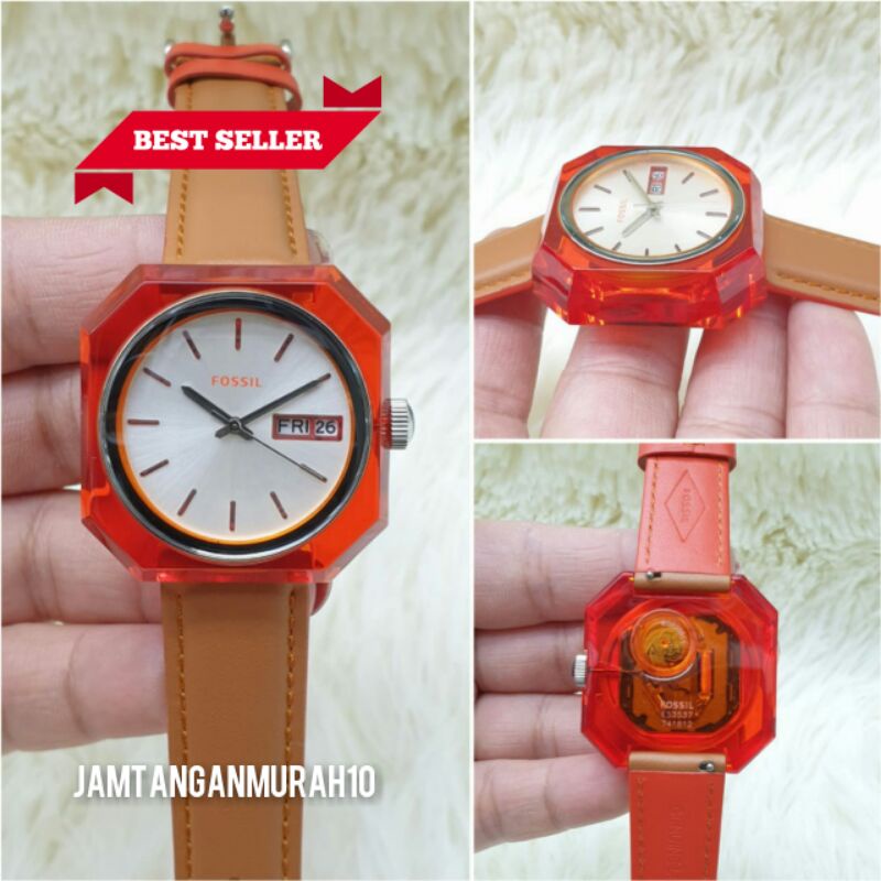 JAM TANGAN WANITA FOSSIL TALI KULIT KUALITAS ORIGINAL