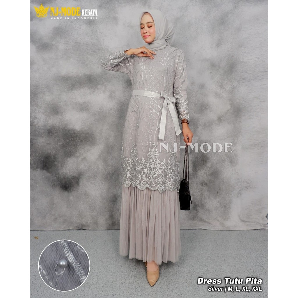 PROMO LONG GAMIS TUTU TULLE MUTIARA BORDIR / GAMIS PESTA