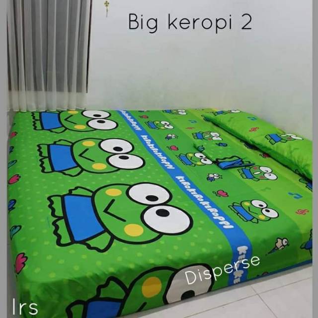 Sprei sperei homemade karakter anak dewasa ukuran 120 160 180 motif Keropi Keroppi