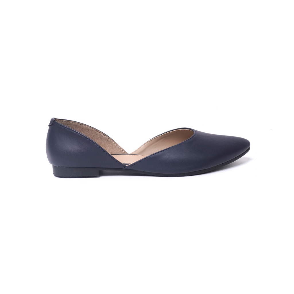 Lapepa AILEEN Sepatu flat wanita casual sepatu kerja ballerina  cewek flatshoes lancip kekinian-Navy