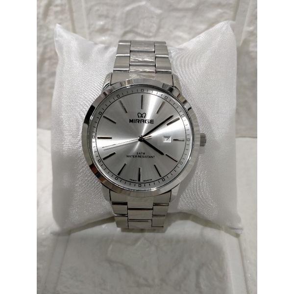 MIRAGE NEW MODEL 8752 BRP-M/JAM TANGAN PRIA RANTAI STAINLESS STEEL WATER RESISTANT