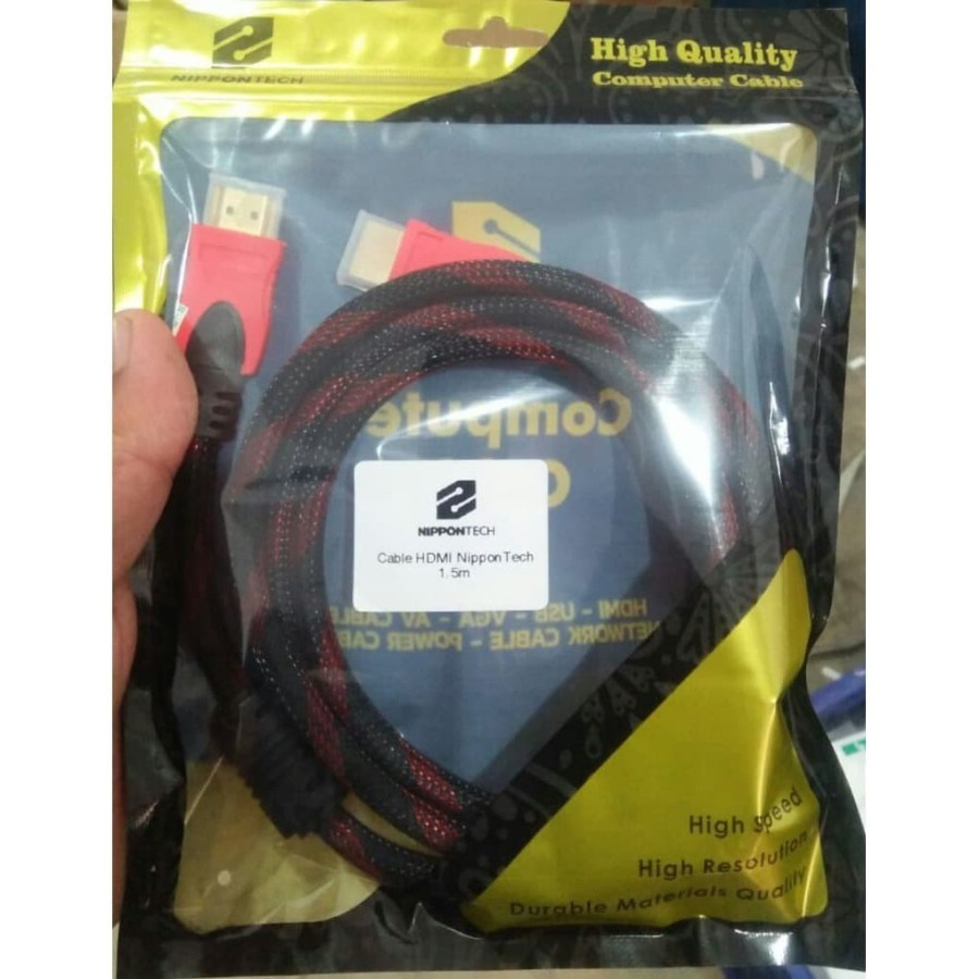 NipponTech 5M HDMI Cable 1080P Gold Plated Kabel HDMI Serat Jaring