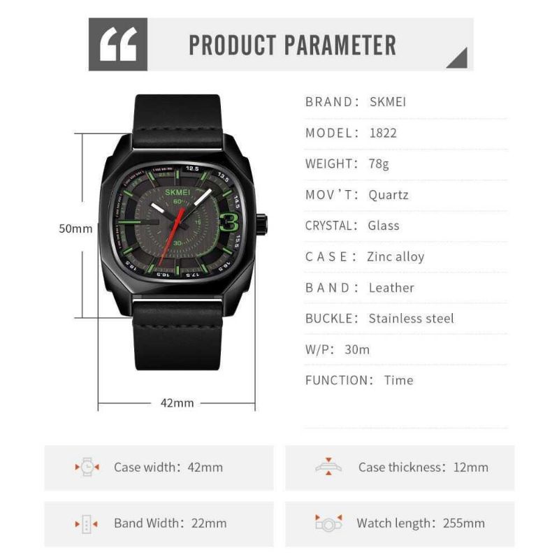 Jam Skmei 1822 original free gift box