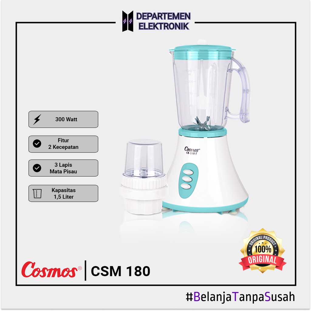 Cosmos CB 180 – Blender Plastic MURAH BANGET / GARANSI RESMI