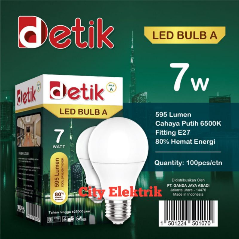 PAKET BELI 2 GRATIS 1 LAMPU LED DETIK BULB A 7 Watt / Super Terang / PAKET PROMO / BERGARANSI 1 TAHUN