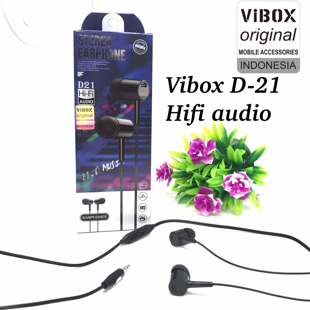 HANDSFREE VIBOX D 21 ORIGINAL EARPHONE HIFI AUDIO