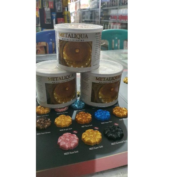fl CAT METALIC METALIK METALIQUA METALLIC PAINT LIS GYPSUM GIPSUM PLAFON ORNAMEN KAYU BESI TEMBOK 25