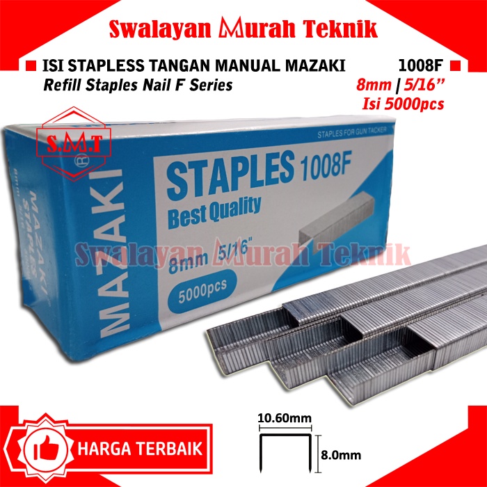 

MAZAKI 1008F Isi Staples Tangan Manual 8 mm Refill Stapler Nail