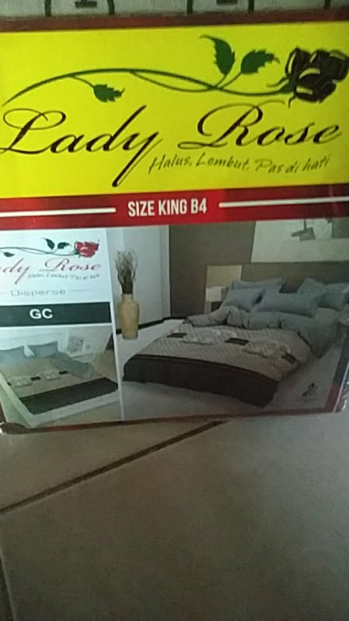 Sprei Lady Rose Bantal 4 (b4) Uk. King (180x200)cm Motif Gabungan 3