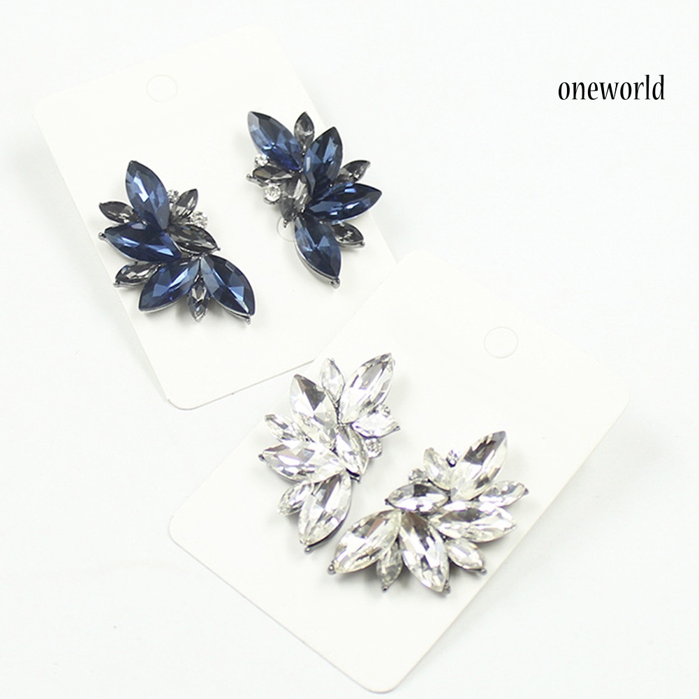 OW@ 1 Pair Fashion Women Rhinestone Ear Drop Dangle Stud Earrings Jewelry Gift