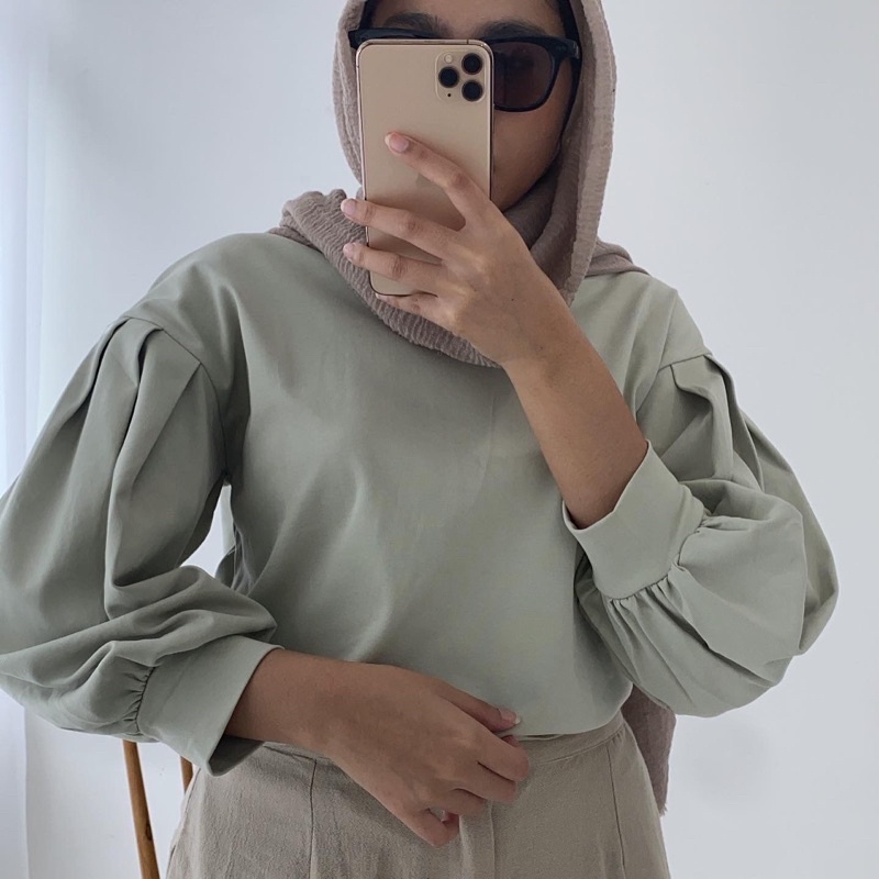 AUTUM BLOUSE - SUVINA SERIES by Yellowfacy-Soft Mint - Suvina