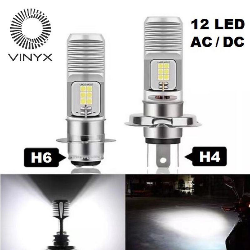 LAMPU DEPAN 12 TITIK/LED VINYX UNIVERSAL H4 H6 VAHAYA PUTIH BEBEK MOTOR SPORT MATIC/LAMPU DEPAN KAKI