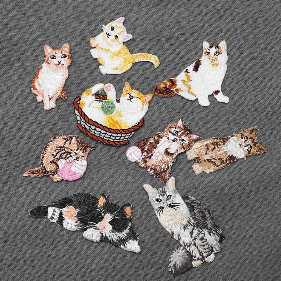 Iron On Embroidery Patch - Cute Cat