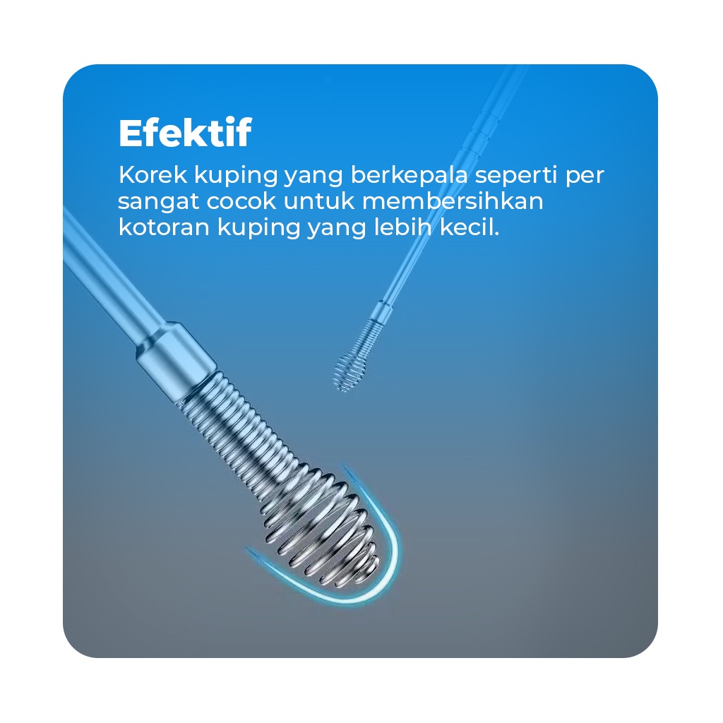 Korek Kuping Stainless Pembersih Telinga Earwax Cottonbud Modern