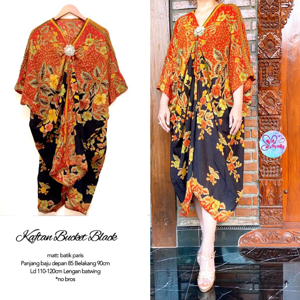 Bucket Kaftan Dress Kaftan Batik Kekinian Kaftan Paris Sragenan Lembut/Baju Batik Kerja Solo