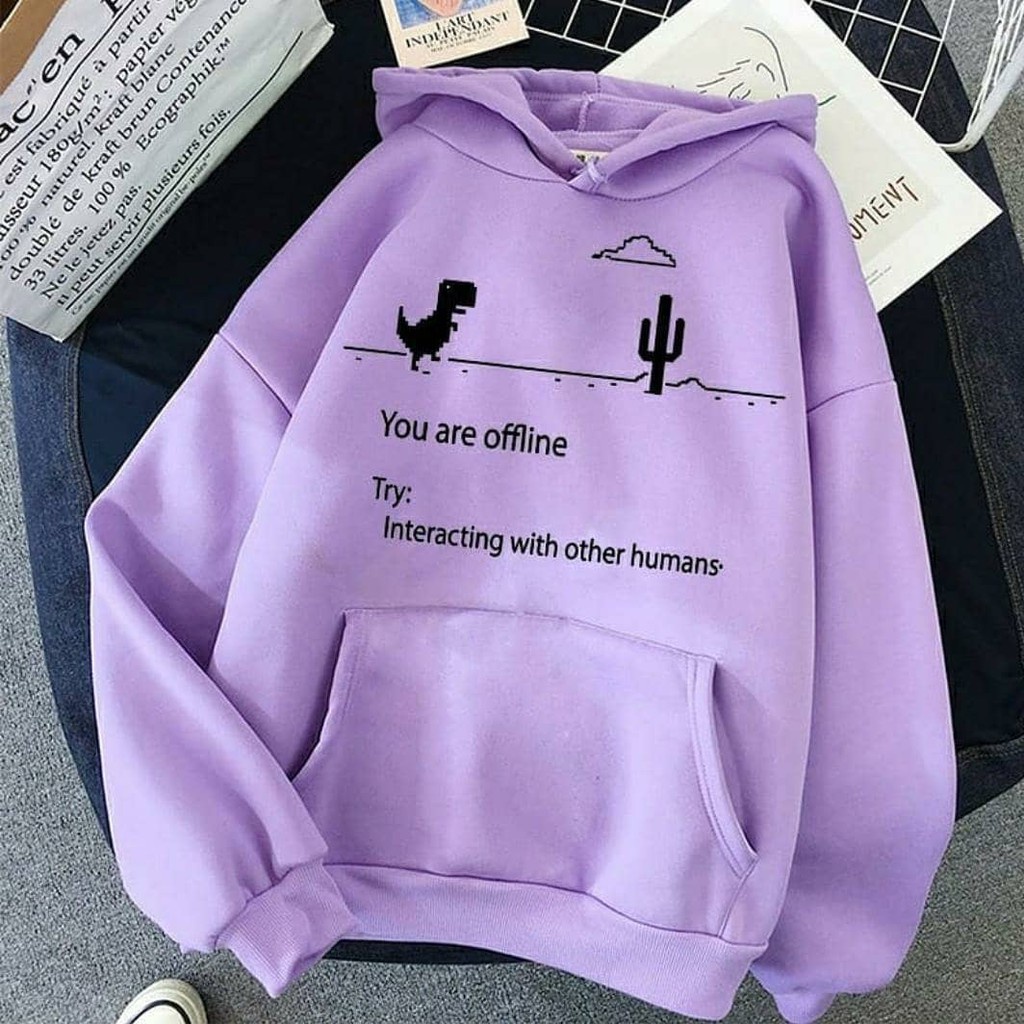 Hoodie wanita pria We Are Offline Terbaru Bahan Fleece remaja