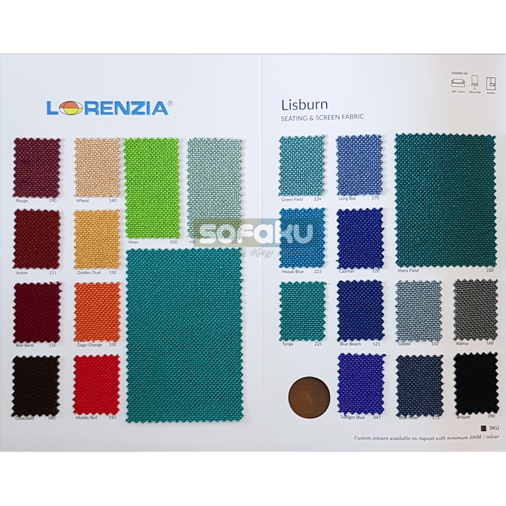 𝐒𝐎𝐅𝐀𝐊𝐔 : ATEJA Lorenzia Lisburn Kain Lorenzia Ateja Cayman Pelapis Sofa Kain Kursi Kantor Motif Polo