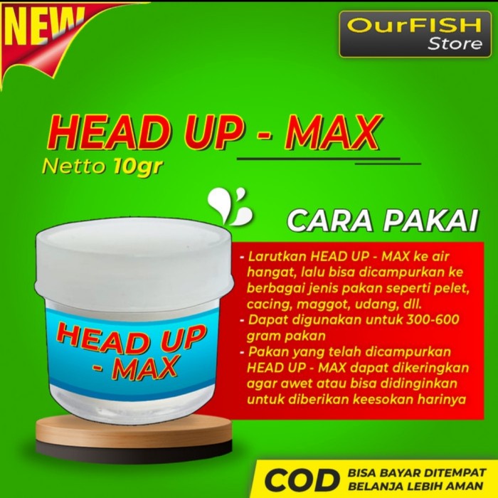 Head Up Max - Vitamin Serbuk Jenong Louhan 10 Gram