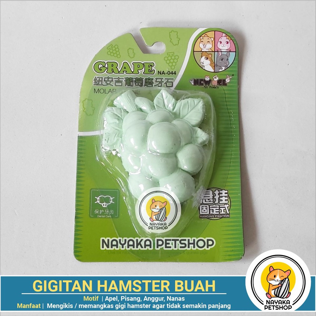 Gigitan Hamster Motif Buah Gnawing Stone Batu Mineral Asah Gigi Hamster Dental Care