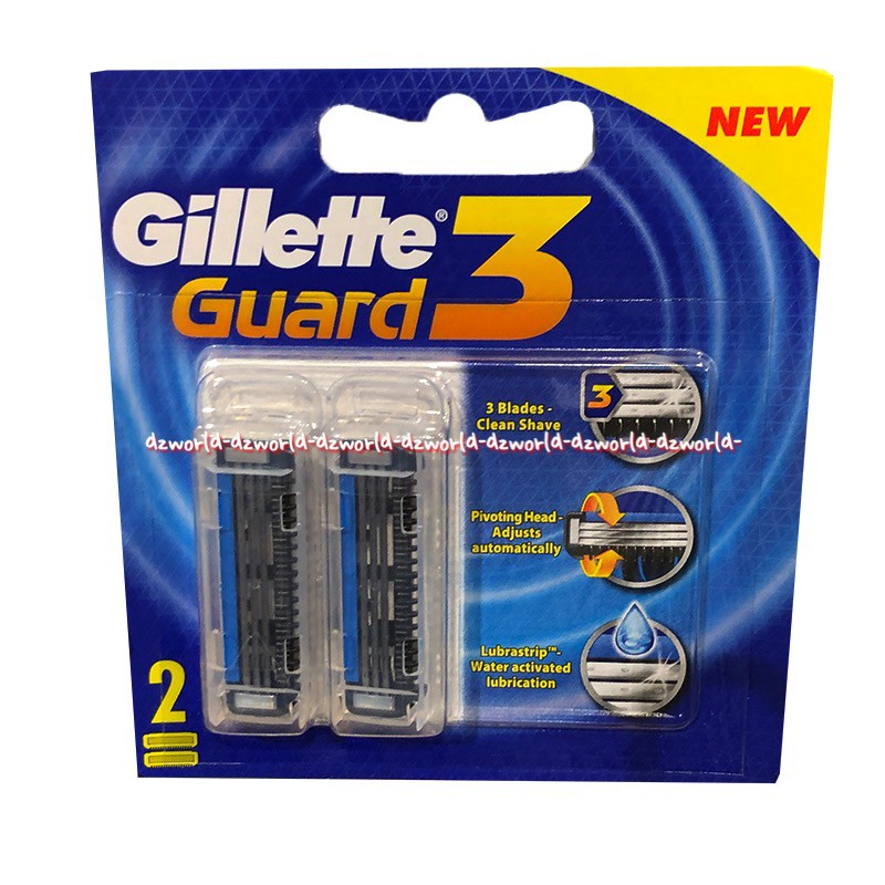 Gillette Guard 3 3Blades Isi 2Pcs Refill Pisau Cukur Gilete Pria Biru Gillete