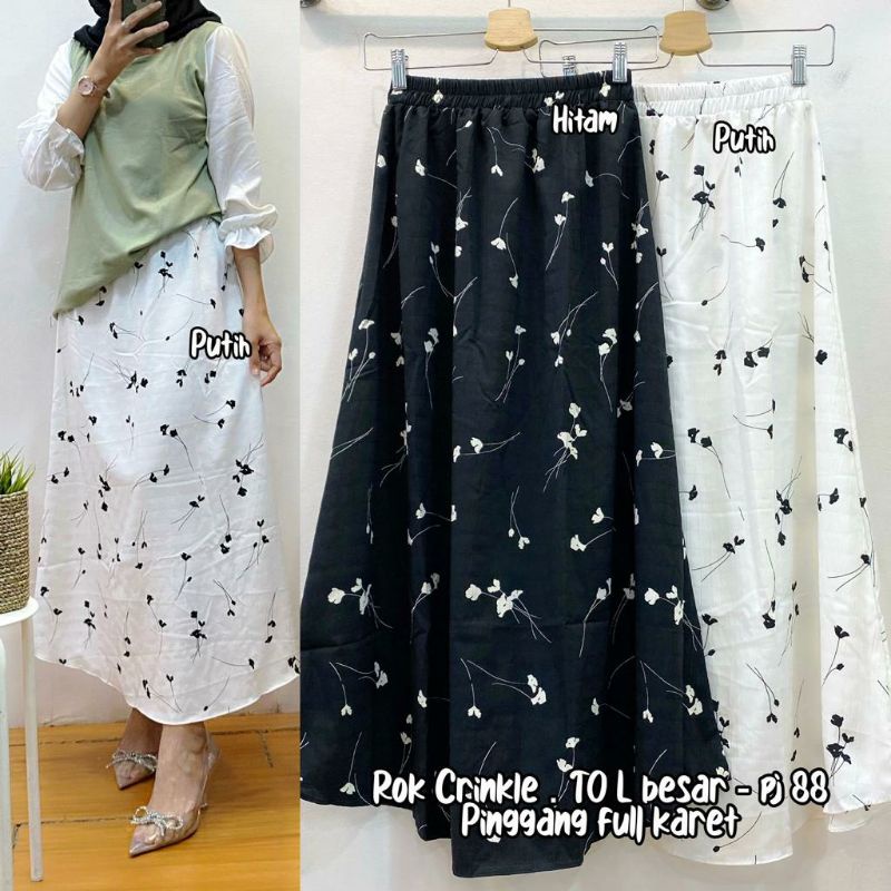 ROK TERUPDATE MOTIF KOREAN STYLE/SKIRT FLARE A LINE/ROK WANITA BAHAN COTTON KRINGKEL