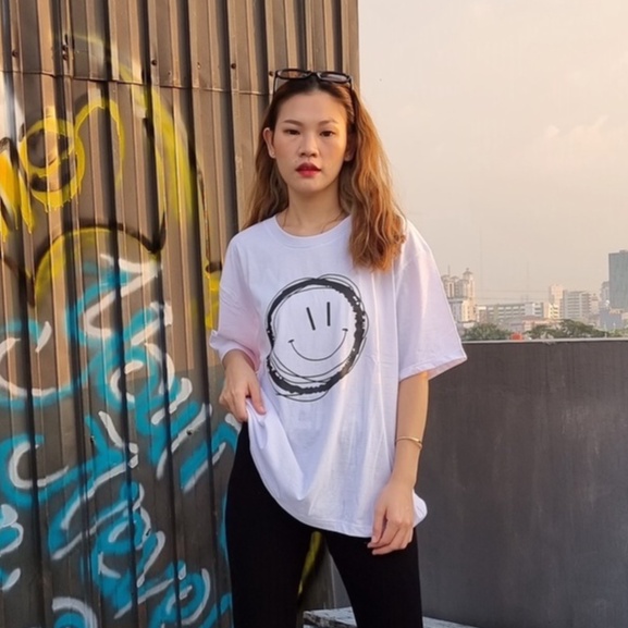 MixFashion.ID | OVERSIZED TSHIRT OUTFITS | KAOS OVERSIZE SMILE O | OVERSIZE COTTON COMBET| BAJU KAOS