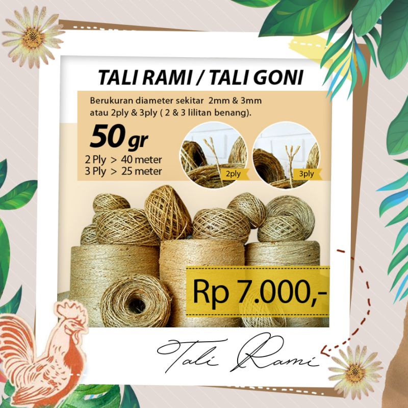 Tali Rami Goni 2ply 40m / 3ply 25m berat 50gr