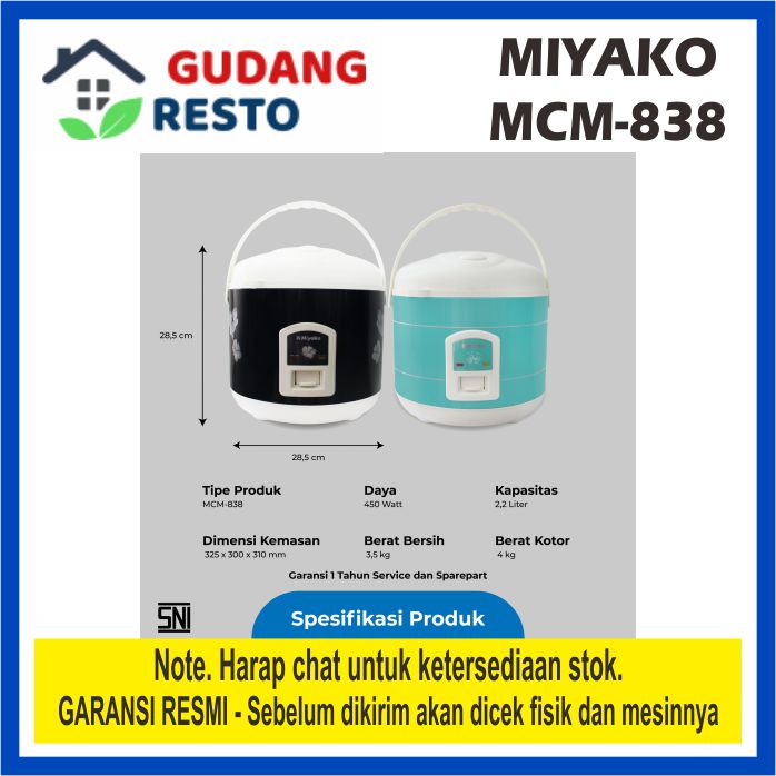 MIYAKO MCM 838 MAGIC COM JUMBO 2.2 L RICE COOKER BESAR 2.2L 3in1 BIG CAPACITY MCM838 MCM-838