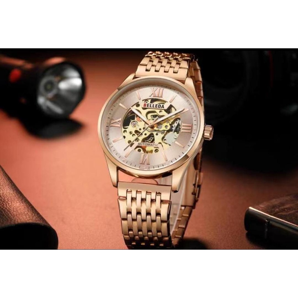 BELLEDA 9397 Mekanik Otomatis Jam Tangan Pria Luxury Stainless Steel Original Anti Air Automatic Watch