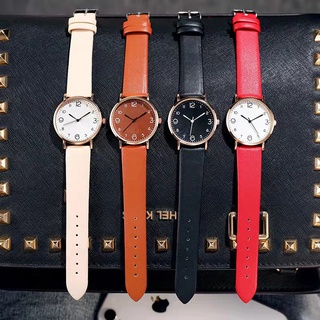 Murmerofficial JT043 Jam Tangan Gaya Korea Strap PU Leather Polos Analog Quartz Fashion Wanita Korean Watch Casual