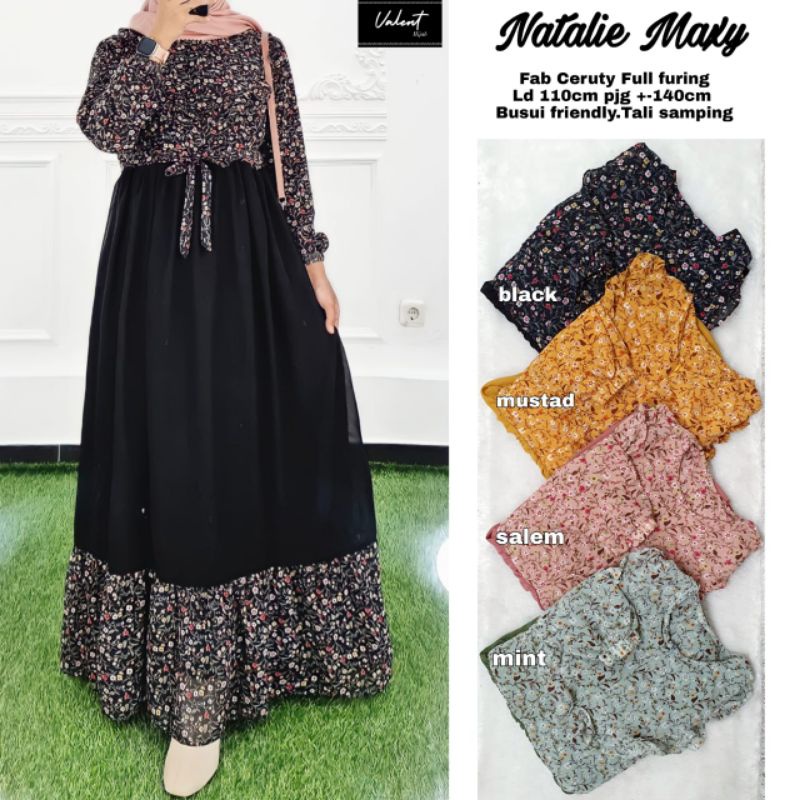 Natalie Maxy Dress/Maxi Dress/Gamis/Baju Muslim