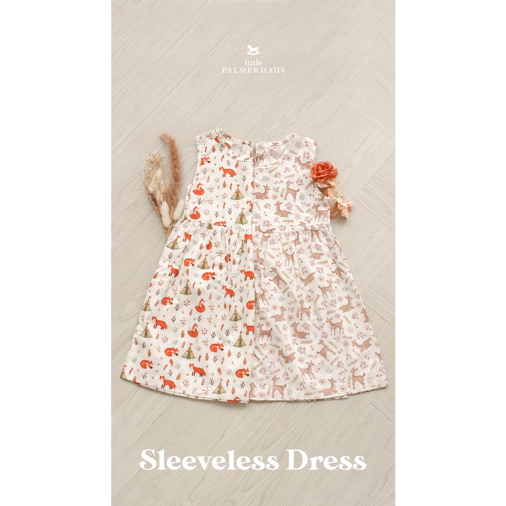 Little Palmerhaus Sleeveless Dress Fox Deer Bunny (Dress Anak) 0-4 Tahun